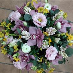 Pink Hyacinths and Orchids 